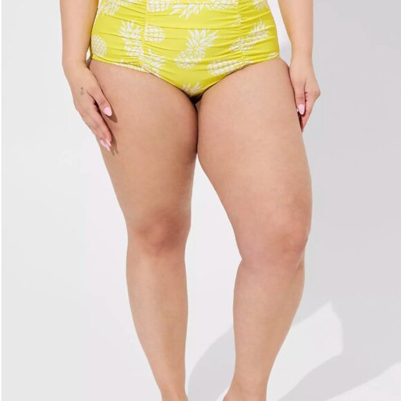 *BOGO FREE* Torrid Size 3 High-Rise Pineapple Ruched Bikini Bottom - Picture 7 of 7